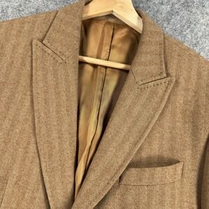 RED Valentino Blazer Mens 42 (Italy 52) Brown Herringbone Tweed Italy Sport Coat